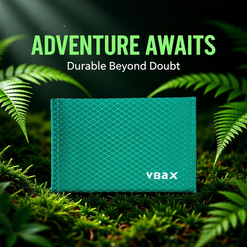 VBAX Minimalist RFID Blocking Slim Wallet for Men â€“ Waterproof Microfiber Front Pocket Bifold Card Holder â€“ Holds 10 Cards & Cash, Aurora Green Edition - Image 2